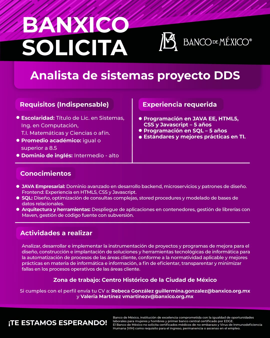 Vacante tecnológica en el Centro Histórico de la CDMX