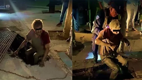 VIDEO: Rescatan a un hombre de 54 años tras pasar 8 horas atrapado en drenaje de Nuevo León