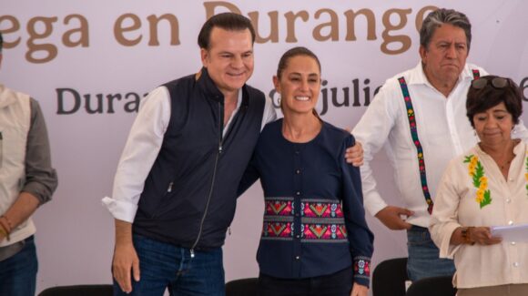 El gobernador Esteban Villegas reitera respaldo a Sheinbaum durante gira de trabajo en Durango