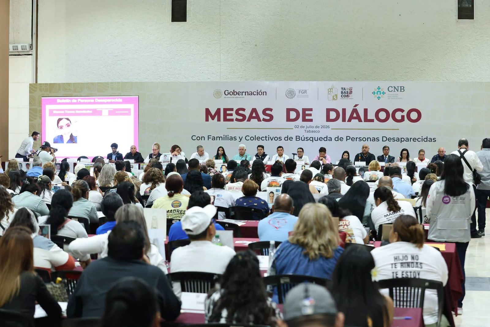 Segob y FGR dialogan con colectivos de búsqueda de desaparecidos en Tabasco.
