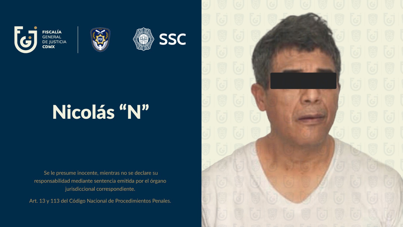 Capturan a 'El Nico', líder de Los Tanzanios investigado por narcomenudeo y secuestro en CDMX