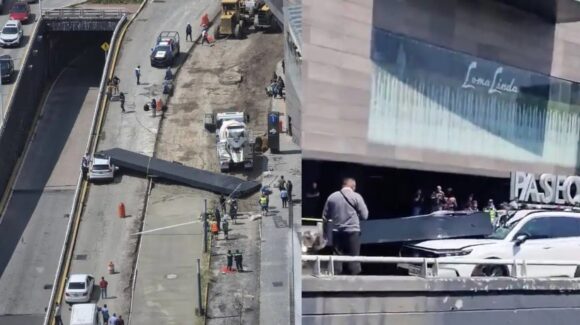 Colapso de estructura en bulevar Interlomas en Edomex deja un fallecido y carga vehicular