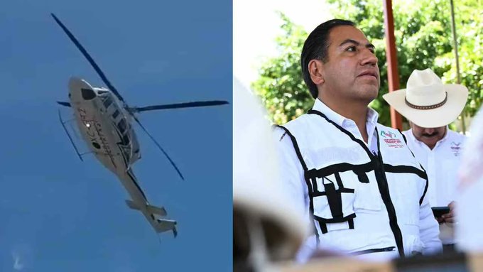Helicóptero en el que viajaba el gobernador de Chiapas, Eduardo Ramírez, realiza aterrizaje de emergencia.