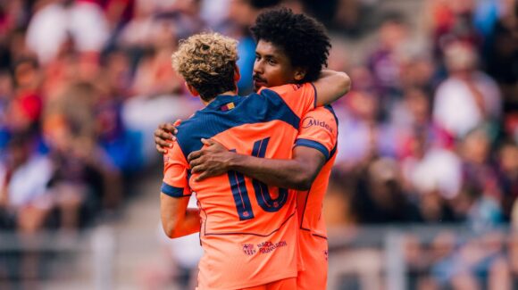Golea el Barcelona 5-2 al Basel en debut de Gordon; Bisiwu se luce con doblete; Adeyemi y Lamal anotan