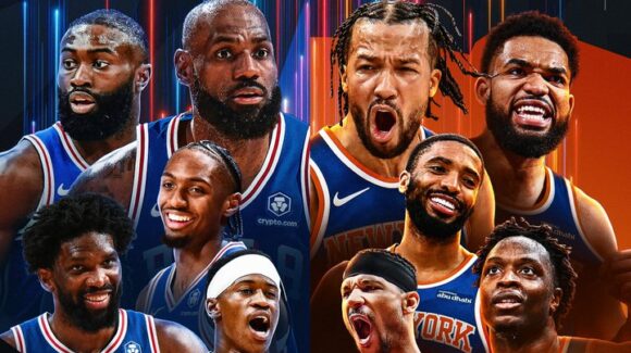 NBA: Los 76ers de LeBron James debutan ante los campeones New York Knicks de Jalen Brunson