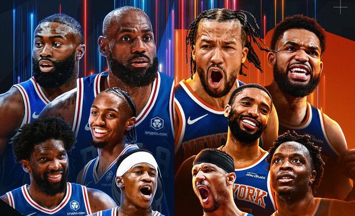 NBA: Los 76ers de LeBron James debutan ante los campeones New York Knicks de Jalen Brunson