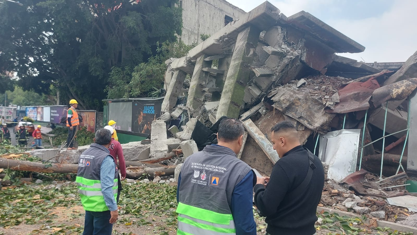 Caída de árbol causa derrumbe en edificio de Viaducto Río Becerra en CDMX