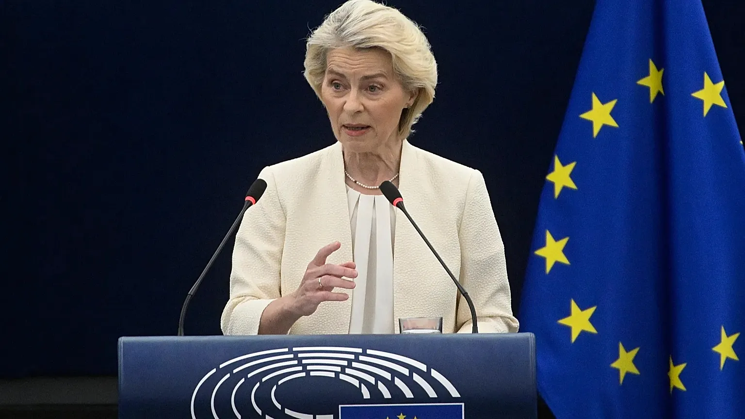 La presidente de la Comisión Europea este miércoles en Estrasburgo