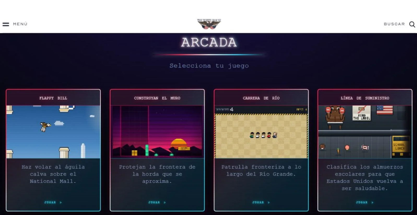 Casa Blanca estrena videojuego sobre construcción del muro