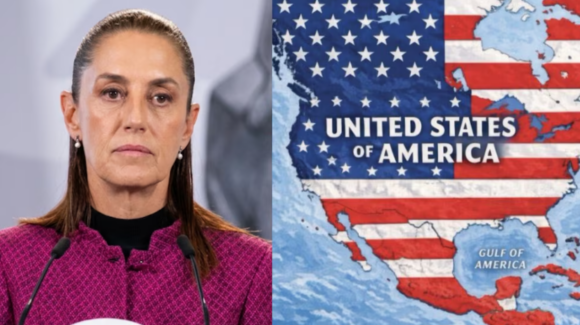 Sheinbaum responde a Trump por mapa donde incluye a México bajo la bandera de EU