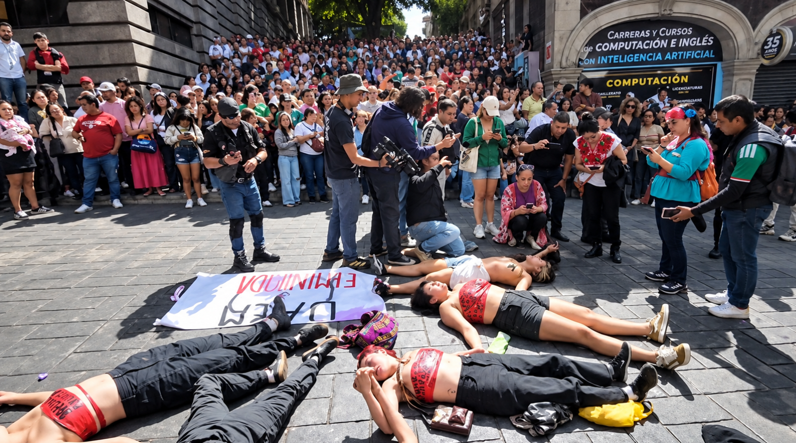 Protesta estudiantil interrumpe desfile cívico-militar en Cuernavaca