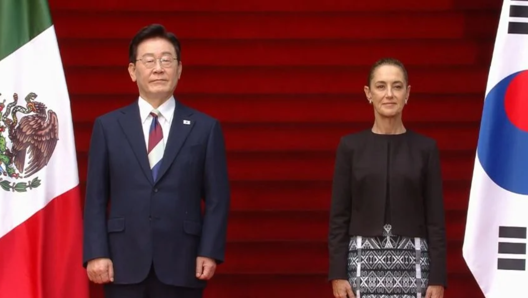 Sheinbaum recibe al presidente de Corea del Sur, Lee Jae-myung, en Palacio Nacional