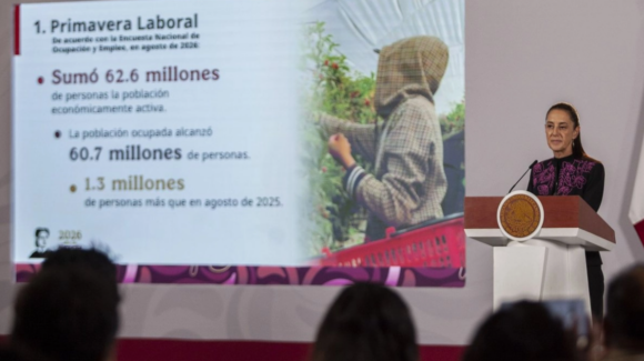 Sheinbaum destaca incorporación de 1.3 millones de personas al mercado laboral con mejores salarios