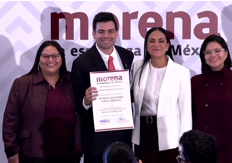 Manuel Cota Cárdenas gana encuesta de Morena y es nombrado coordinador de la 4T en Baja California Sur.