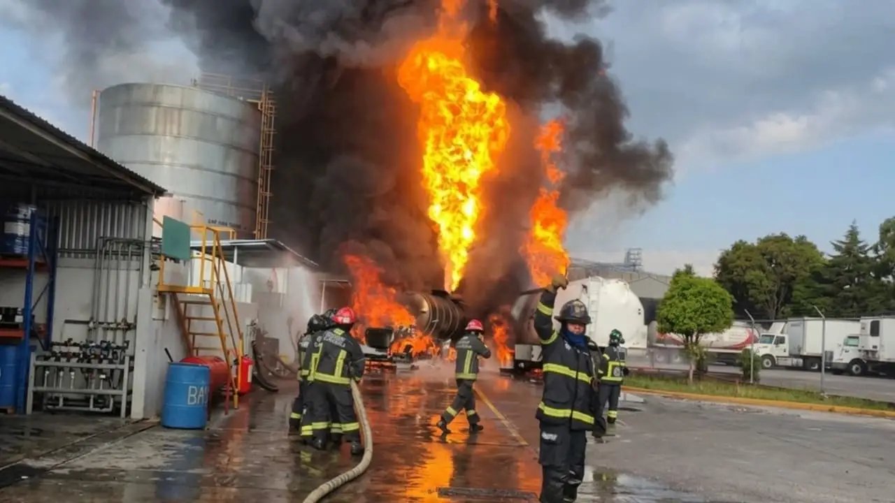 Video: Se registra fuerte incendio en zona industrial de Tlalnepantla, Estado de México.