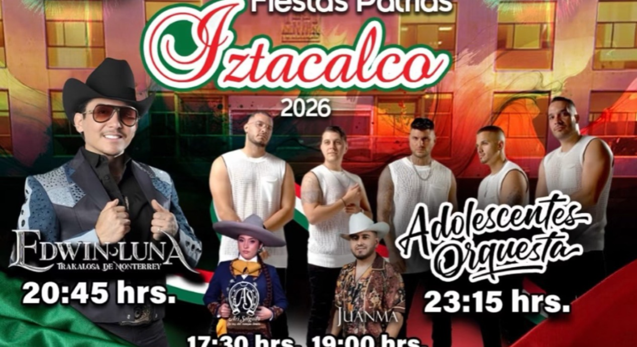 Edwin Luna y La Trakalosa darán concierto gratis en Iztacalco el 15 de septiembre de 2026: horarios, cartelera y sede.