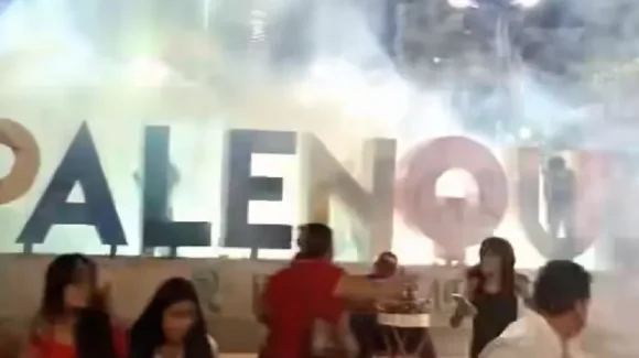 Fuegos pirotécnicos se salen de control durante Grito en Palenque, Chiapas; hay cuatro heridos