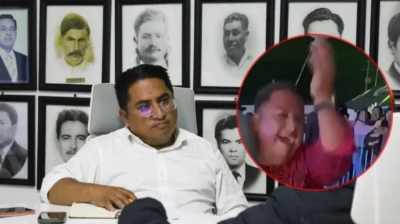 Captan a alcalde de Juan C. Bonilla nalgueando a una mujer durante festejo en Puebla