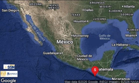 Sismo de magnitud 5.4 sacude las costas de Chiapas
