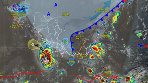 Huracán ‘Trudy’ y frente frío 2 provocarán lluvias intensas, vientos y bajas temperaturas