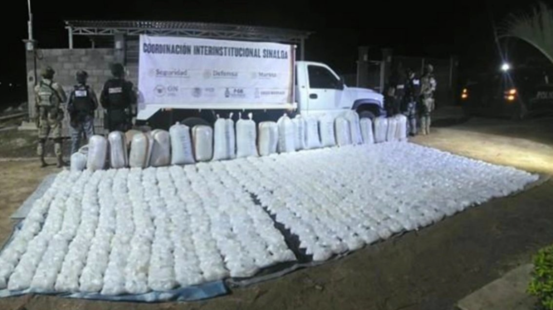 Decomisan 1.3 toneladas de metanfetamina de ‘Los Mayos’ en Culiacán; golpe económico supera los 350 mdp.