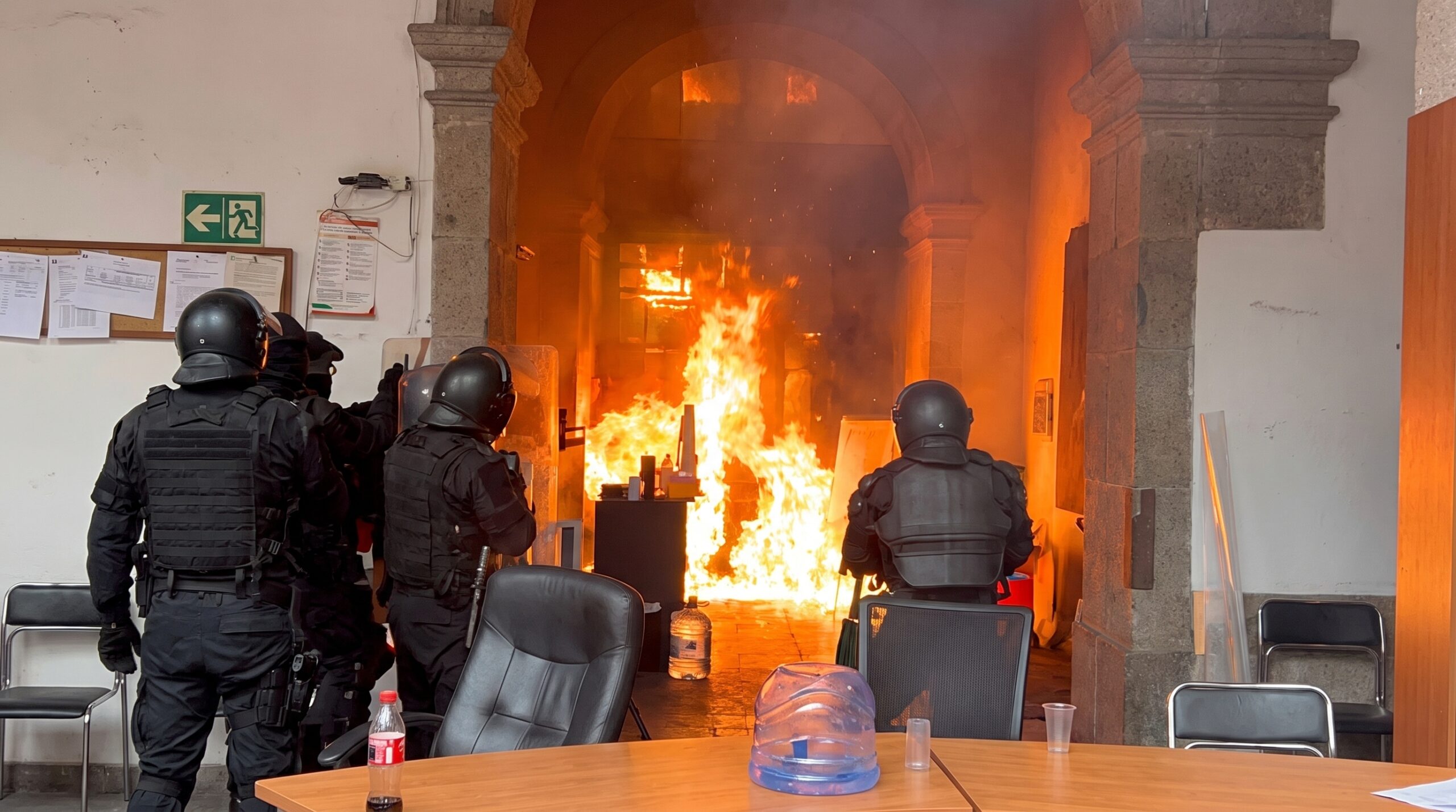 Encapuchados atacan con bombas molotov el Congreso de Jalisco y suspenden la Marcha por el Agua en Guadalajara