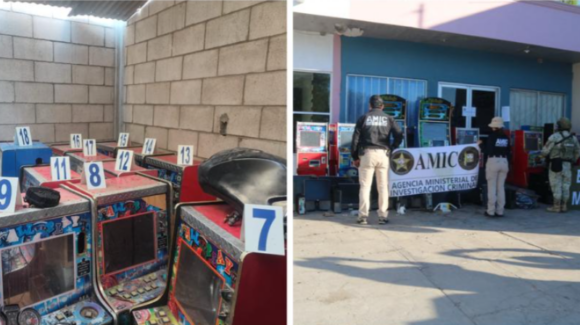 Cateo en Sonoyta deja 43 equipos de juego, presunta mariguana y un inmueble asegurado