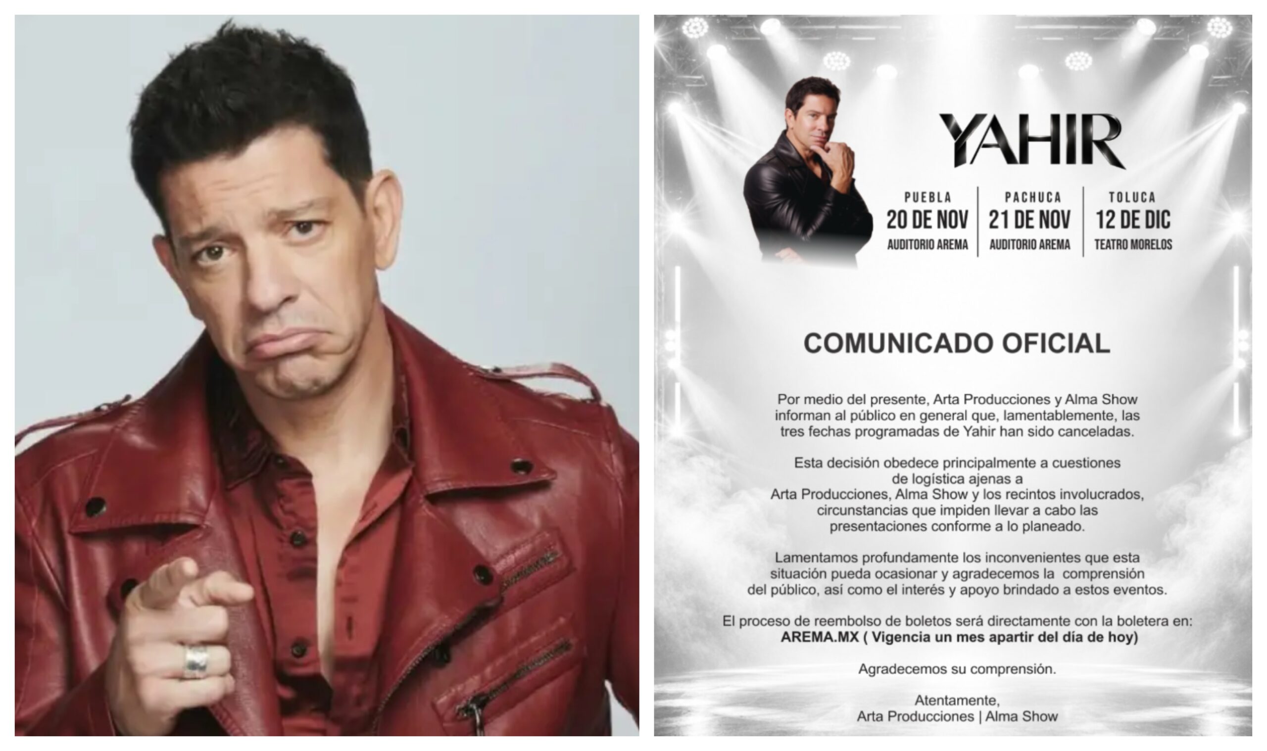 Yahir cancela conciertos en Puebla, Pachuca y Toluca tras su paso por ‘La Casa de los Famosos’