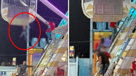 Niño queda colgado de rueda de la fortuna en la Feria de Torreón; Protección Civil descarta falla mecánica